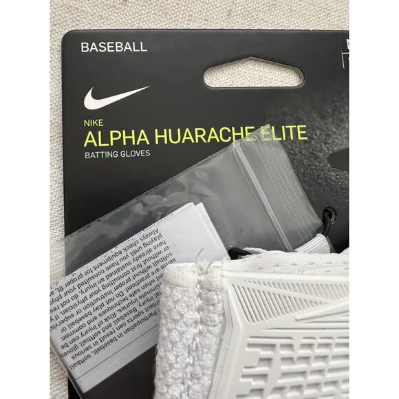 Nike Alpha Huarache Elite Baseball Batting Gloves Men's Size M White Iridescent - Picture 5 of 9